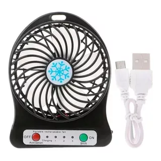 Ventilador De Mesa Buytiti Mini Ventilador Portátil Usb De Mesa 3 Velocidades Mini Azul Con 4 Aspas De  Plástico, 3  De Diámetro 4.5w 5 v