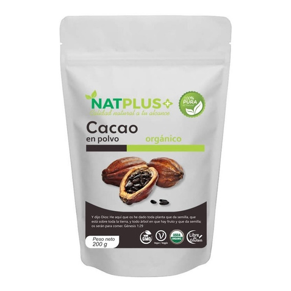 Cacao En Polvo Orgánico 200g.