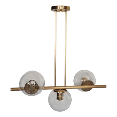 Lampara Barra 3 Luces Globo 15 Cm Tte E27 Moderno Apto Led Oro Mate - Globo Tte