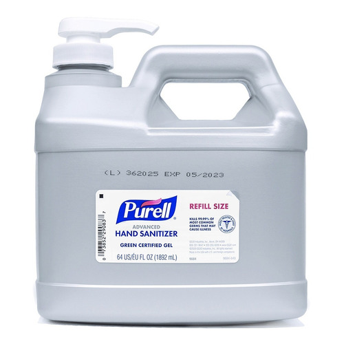  Alcohol gel Purell Original purell en botella fragancia a sin aroma con dosificador 1.89 L 2 kg