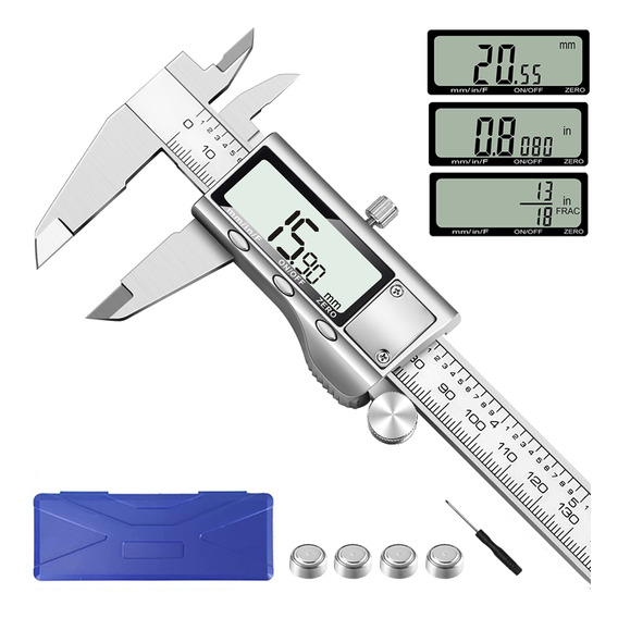 Calibrador Vernier Digital profesional,Toda la estructura Metal,Alta Precisión Uso Industrial,0mm-150mm