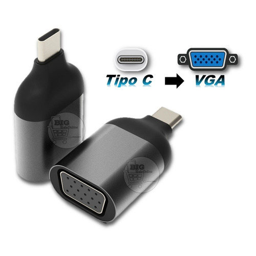 Mini Adaptador Usb Tipo-c A Vga 30hz - Skyway 4048 Color Gris