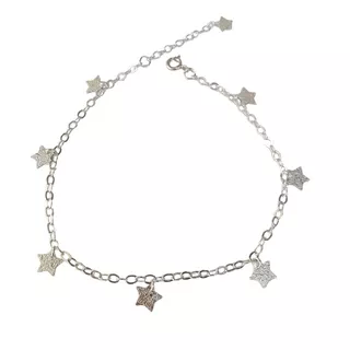 Tobillera Plata 925 Estrellas _ Natjoyas