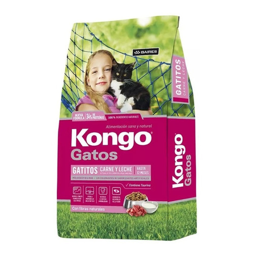 Alimento Kongo Gatito Sabor Carne Y Leche X 8 Kg