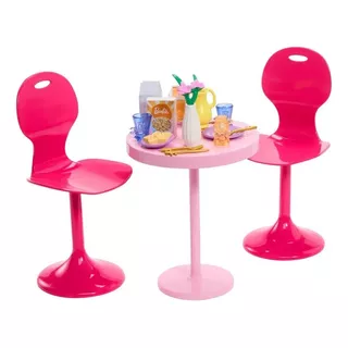 Móveis E Acessórios Filme Barbie Conj. Mesa Cadeira Mattel