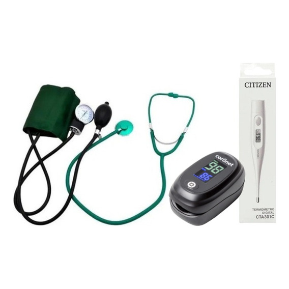 Kit Oximetro Coronet + Tensiometro Verde+ Termometro Digital