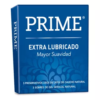 Preservativos Prime Extra Lubricado | Cajita X 3 Unidades