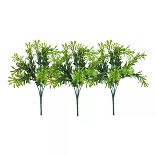Kit 3 Buquê Folhas Artificiais Pinheiro Planta Decorativa
