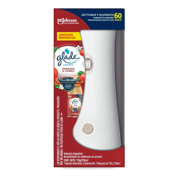 Glade® Automático + Repuesto Manzana & Canela + Pilas