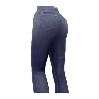 Calza De Jeans De Mujer,talles1 Al 8 Azul Y Negro Enfloresta