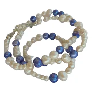 Collar Perlas Cultivadas Serenos Azules Corto