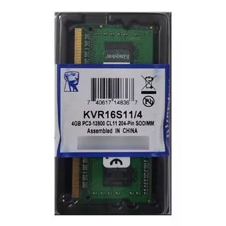 Kingston Memoria Ram Ddr3l 1600 Pc3l-12800 Mhz  4gb Laptop