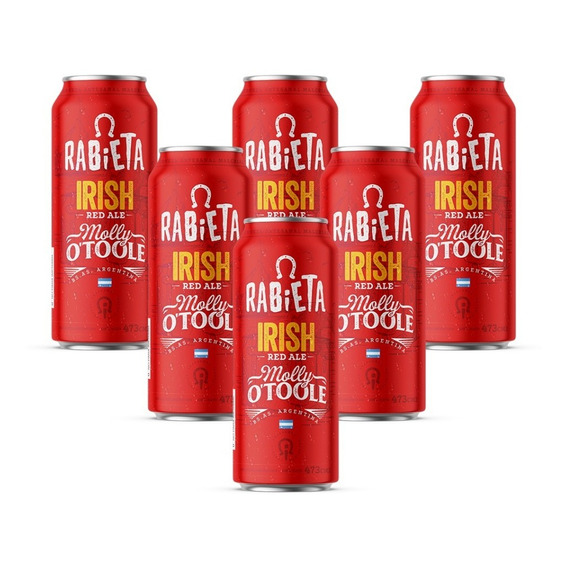 Cerveza Rabieta Irish Red Ale 473cc Pack X 6 Latas