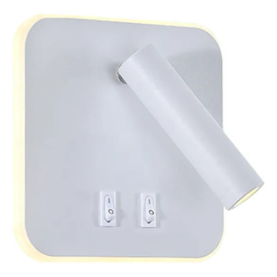 Aplique Velador Leto L2510b 2l 7w+3w C/interrup Blanco Blanco