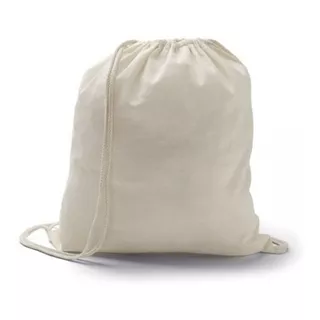 Mochila Tipo Saco Algodão - B112631 Pct. C/ 10 Unidades Cor Creme