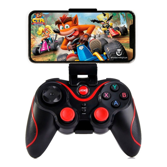 Mando Joystick Bluetooth Android Ios Recargable + Sujetador