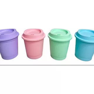 Pack X 12 Vasos Reutilizables Cafe 250cc Linea Pastel