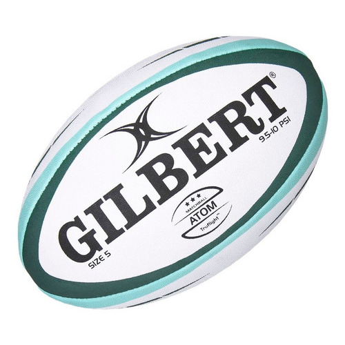 Pelota Rugby Gilbert Match Atom N°5 Reglamentaria Truflight Color Blanco Verde
