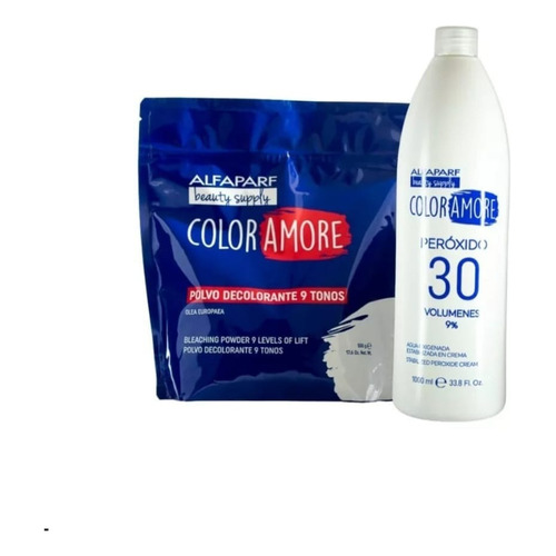 Decolorante En Polvo 9 Tonos Color Amore 500g + Peroxido 1lt