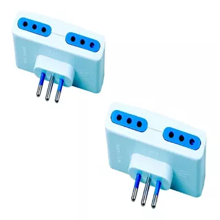 2 Adaptadores Chatos 3 En Linea - 3 En Línea, 4 Tomas 1500w