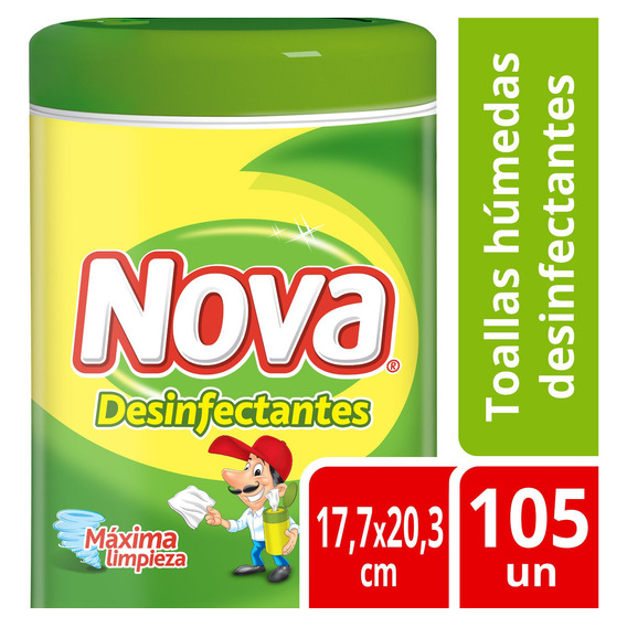 Toallas Húmedas Desinfectante Nova Protect 105 Un