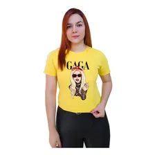 Polera Dama Estampada 100%algodon Diseño Lady Gaga 381 Polera Dama Estampada 100%algodon Diseño Lady Gaga 381