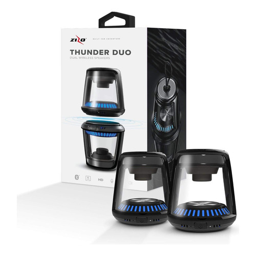 Zizo Thunder Duo True Wireless Bluetooth [led Iluminado] Alt Color Negro 110v