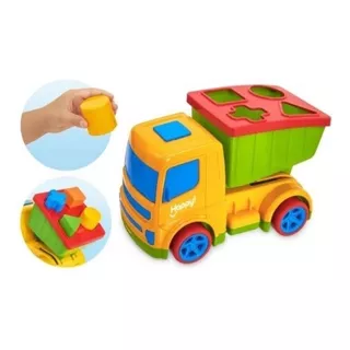 Caminhão De Brinquedo Didático Coleção Happy Infantil