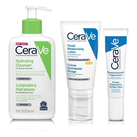 Pack Cerave Loción Limp+hidratante Facial+cr Reparadora Ojos