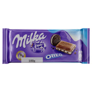 Chocolate Ao Leite Com Pedaços De Biscoito E Recheio De Creme De Leite Milka Oreo Pacote 100g