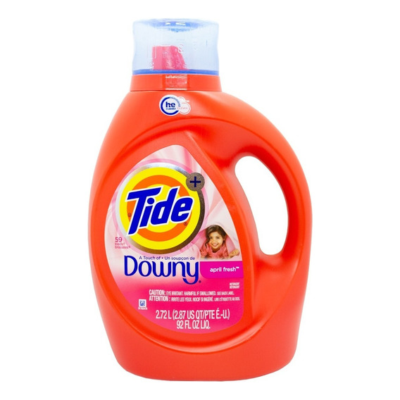 Tide Downy Detergente Jabón Liquido Ropa Con Suavizante 2.72