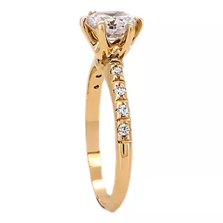 Anillo Compromiso Oro Amarillo 10kt Brillante Ruso 100ct