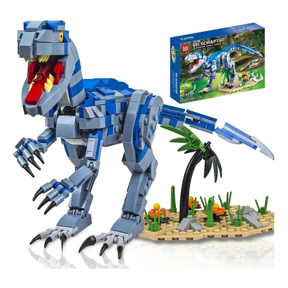 Dinosaurio Velociraptor Armable Bloque Compatible Con Lego  