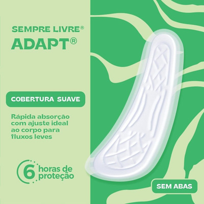 Absorvente Sempre Livre Adapt Cobertura Suave Com Abas 16 Un