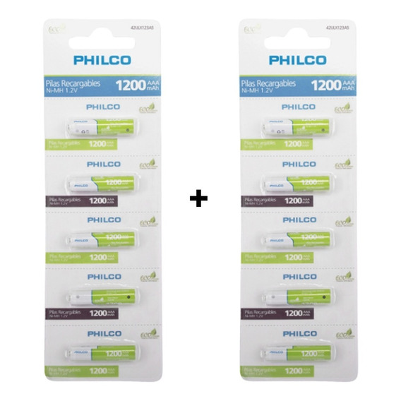 Pila Recargable Philco Aaa 1200 Mah Pack 10 Unidades- Mirage