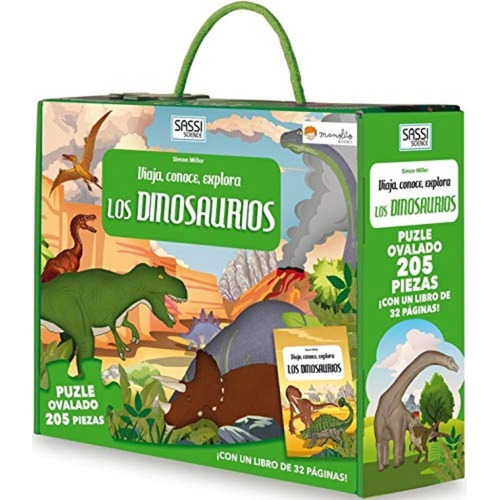 Dinosaurios Viaja Conoce Explora - Puzle + Libro - Manolito