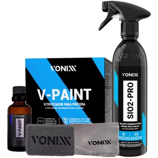 Vitrificador Automotivo V-paint 20ml + Sio2-pro Vonixx 500ml