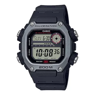 Reloj Pulsera Casio Collection Dw-291 De Cuerpo Color Negro, Digital, Para Hombre, Fondo Gris, Con Correa De Resina Color Negro, Dial Negro, Subesferas Color Gris Y Rojo, Minutero/segundero Negro, Bis