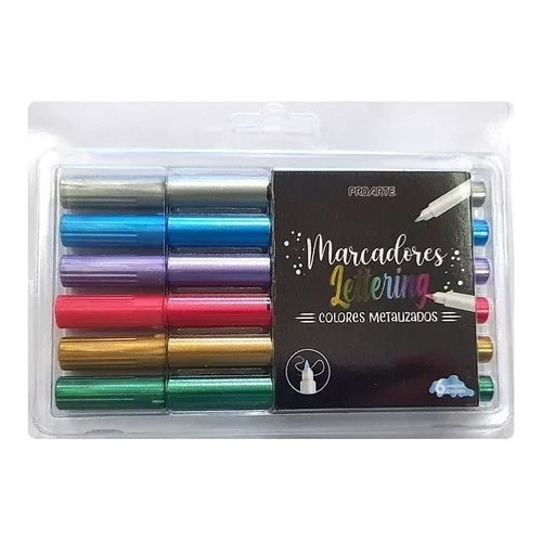 Marcadores Colores Metalizados X6 Lettering Proarte