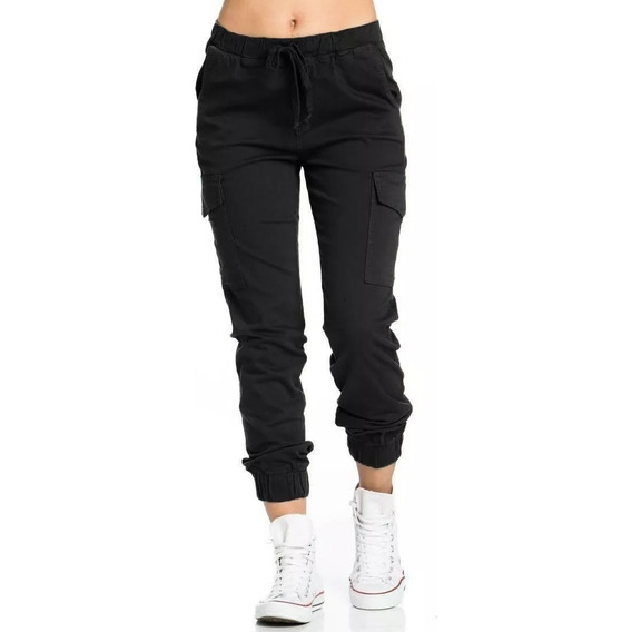 Pantalon Jogger Tipo Cargo Ajustable Casual Moda Para Dama