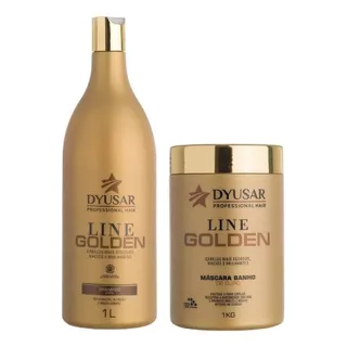 Kit Banho De Ouro Line Golden Shampoo E Mascara Dyusar 1 Kg