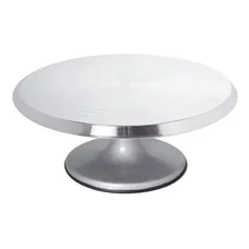 Feel Bazar Plato Giratorio Base Para Tortas Acero Inox Profesional 30cm Color Plateado
