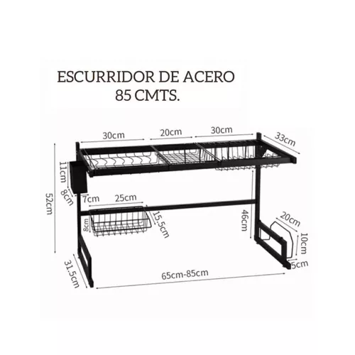 Organizador Escurridor De Platos De 85cm Acero Inoxidable