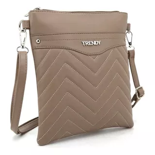 Cartera Bandolera Morral Trendy Urbana  Premium Color Beige 5 Diseño De La Tela Lisa