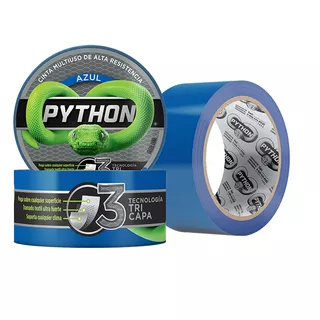 Cinta Adhesiva Python Alta Resistencia (duct Tape) Color Azul 9m X 48mm