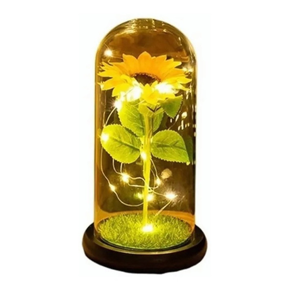 Girasol Eterno Con Luces Led Artifial Ideal Para Decorar 