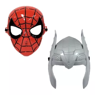 Kit 2 Máscaras Plástico Vingadores Homem Aranha + Thor Promo