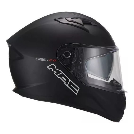 Casco Moto Mac Speed 2.0 Solid Negro Mate Doble Visor Ls2 