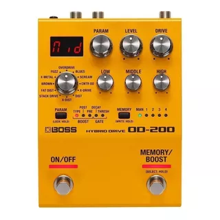 Pedal De Efecto Boss 200 Hybrid Drive Od-200  Amarillo