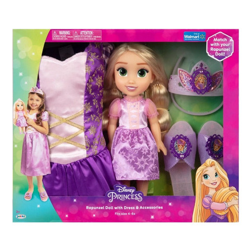 Muñeca Y Disfraz Para Niña Princesa Rapunzel 